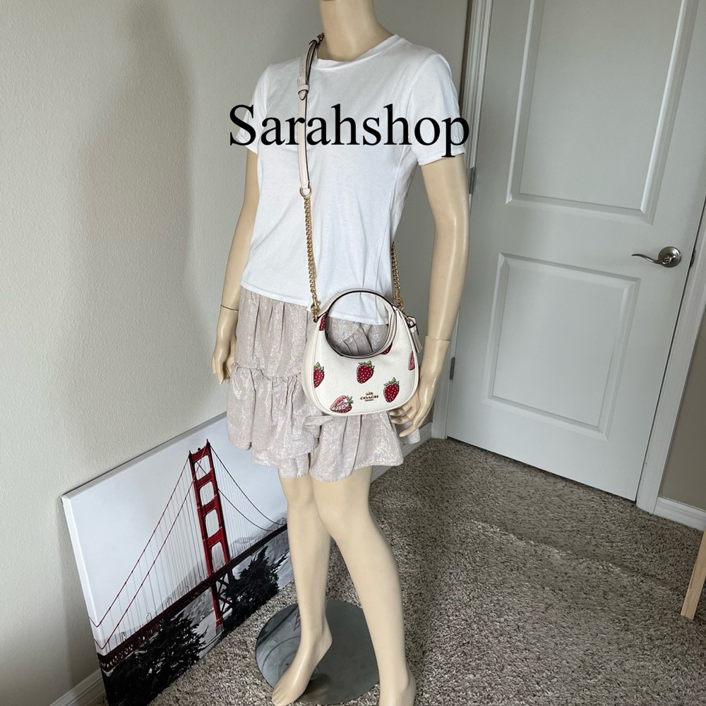 ✅Coach Carmen Mini Crossbody Bag With Strawberry Printed - Picture 9 of 14